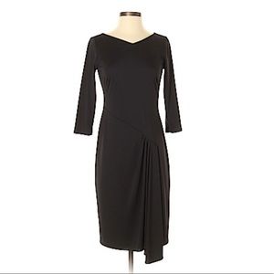 NWOT David Meister Dress BodyCon with 3/4 sleeves and below knee. Size 2.